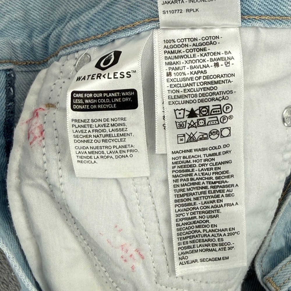 Levis Silver Tab 94 Baggy Light Wash Distressed Denim‎ Jeans Women's Size 28 - Picture 10 of 16